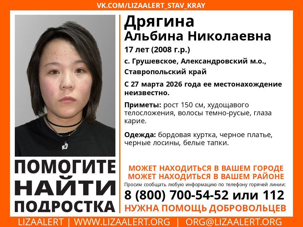 17-летняя девочка пропала в Александровском округе