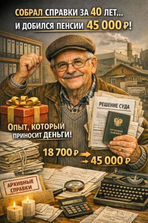 Пенсионер из глубинки собрал архив справок и увеличил пенсию до 45 000 рублей
