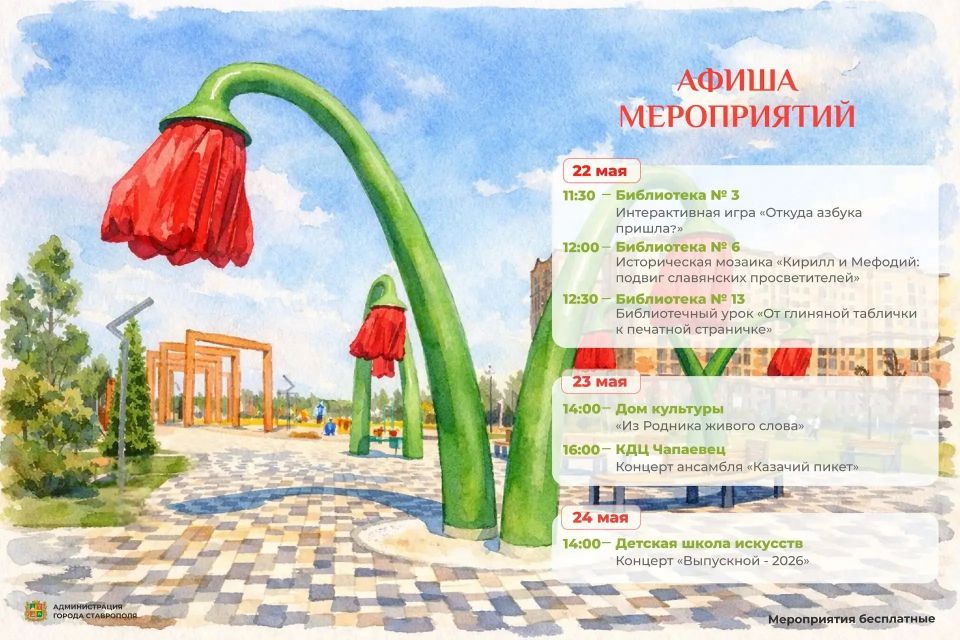 От истории азбуки до казачьих песен: афиша мероприятий Ставрополя