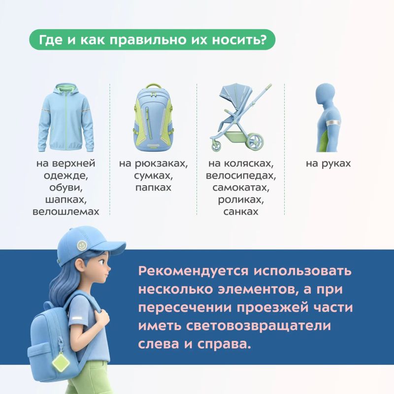 Сегодня хотим напомнить о важности использования световозвращателей Сегодня хотим напомнить о важности использования световозвращателей