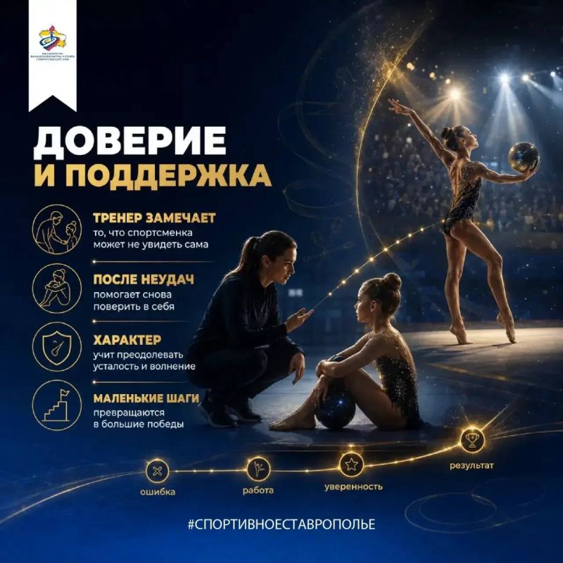 За каждым уверенным выступлением гимнастки стоит большая совместная работа спортсменки и тренера За каждым уверенным выступлением гимнастки стоит большая совместная работа спортсменки и тренера