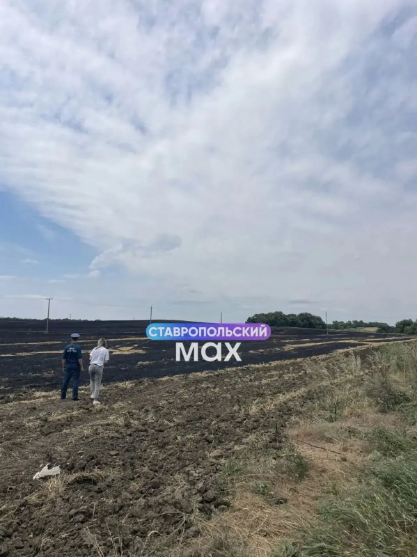 Последствия пожара, из-за которого ставропольцы чувствовали запах гари