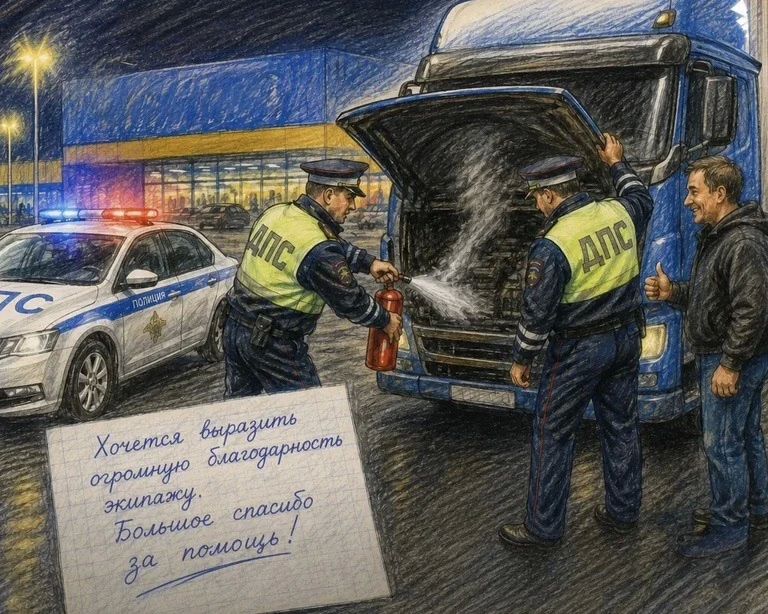 Ставропольские автоинспекторы предотвратили возгорание грузовика и получили благодарность от водителя Ставропольские автоинспекторы предотвратили возгорание грузовика и получили благодарность от водителя