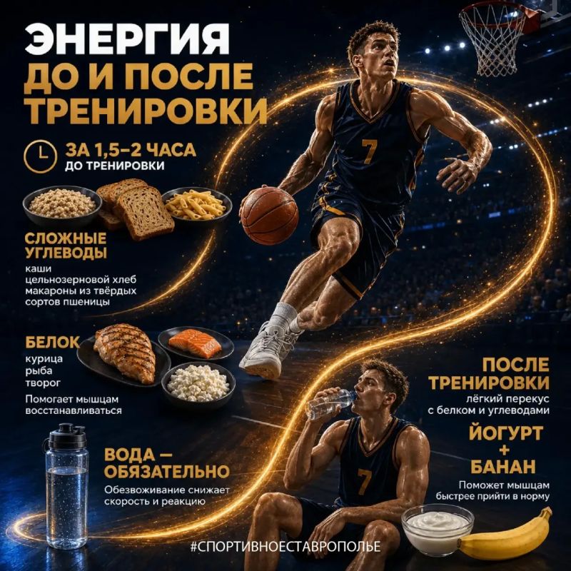ПИТАНИЕ ПЕРЕД ТРЕНИРОВКОЙ. Баскетбол требует скорости, силы и выносливости, поэтому правильное питание напрямую влияет на самочувствие и качество игры ПИТАНИЕ ПЕРЕД ТРЕНИРОВКОЙ. Баскетбол требует скорости, силы и выносливости, поэтому правильное питание напрямую влияет на самочувствие и качество игры