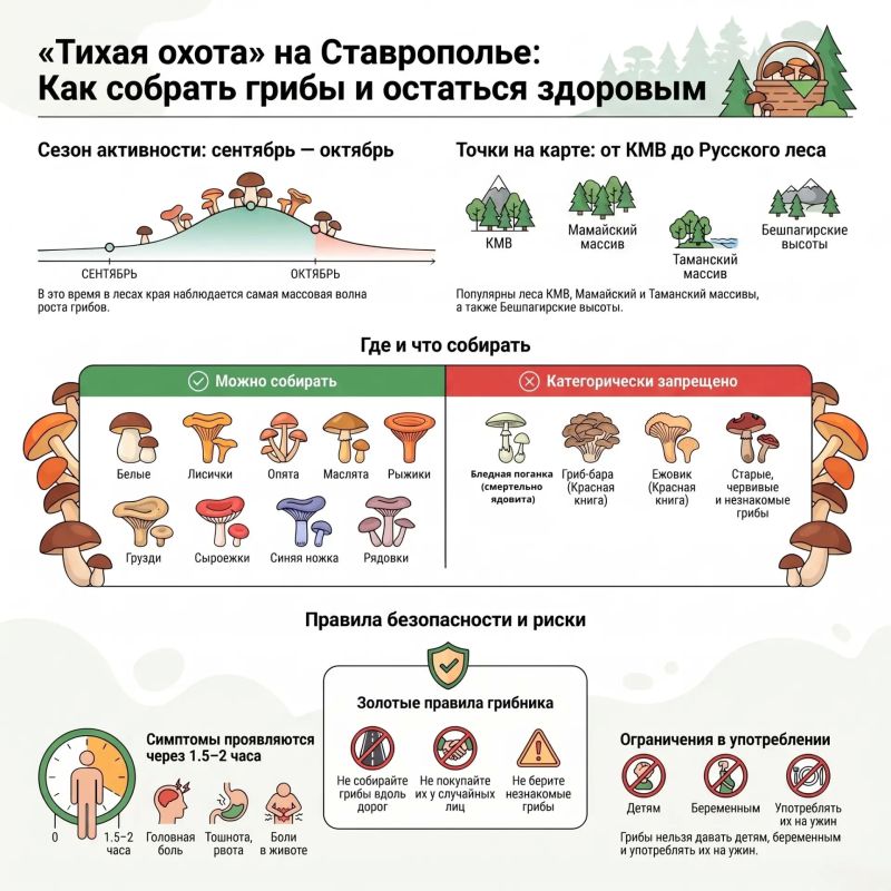 На Ставрополье началась самая активная осенняя волна сбора грибов, которая длится с сентября по октябрь На Ставрополье началась самая активная осенняя волна сбора грибов, которая длится с сентября по октябрь