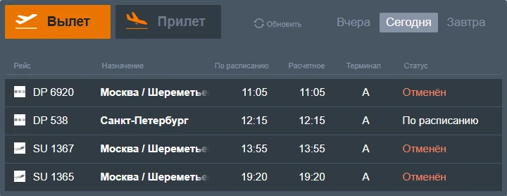 Аэропорт Минвод предупредил пассажиров о корректировке полетов